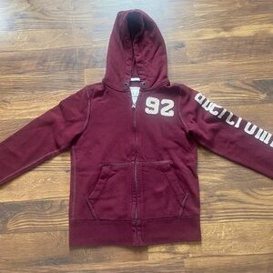 Abercrombie & Fitch Burgundy zip up hoodie